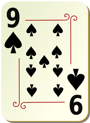 九个黑桃扑克牌矢量图