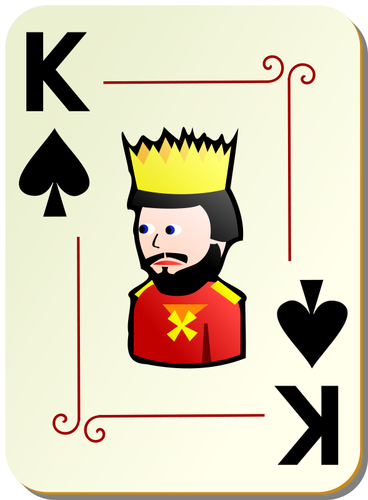 国王的黑桃扑克牌矢量图