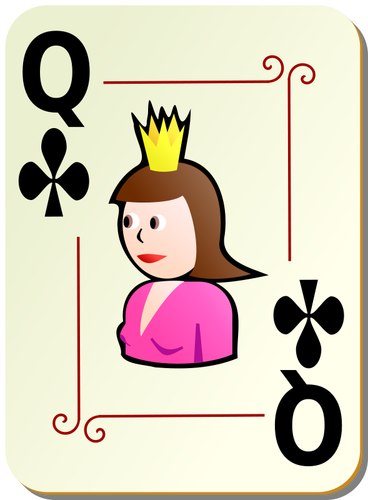 Koningin van clubs vector illustraties