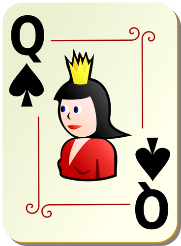 Ratu sekop bermain kartu vektor ilustrasi