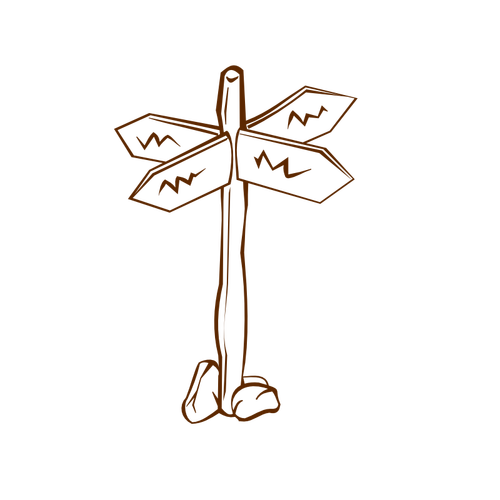 Crossroads signere vector illustrasjon