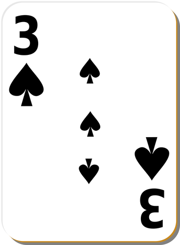 Tre av spader spelkort vektorritning