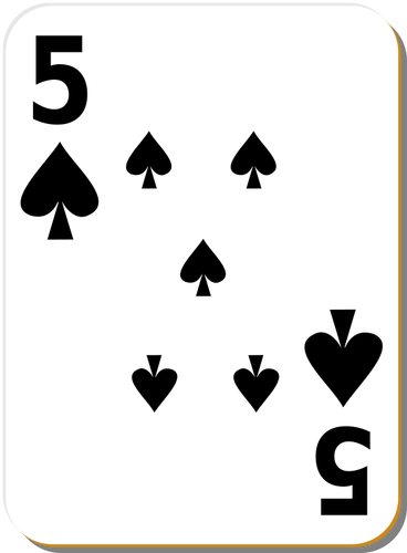 Fünf der Pik-Spielkarte Vektor-ClipArt