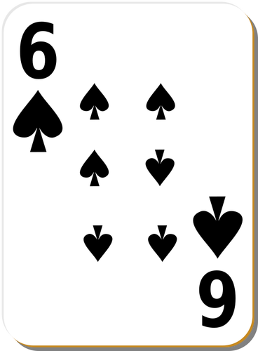 Enam dari sekop bermain kartu vektor gambar