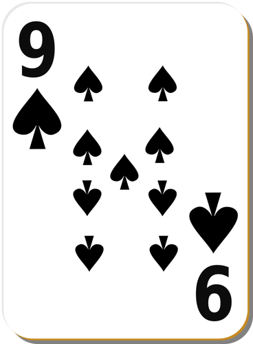 Sembilan sekop bermain kartu grafis vektor