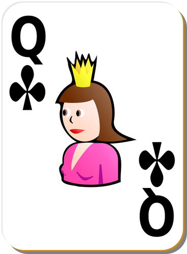 Queen of clubs vector clip art