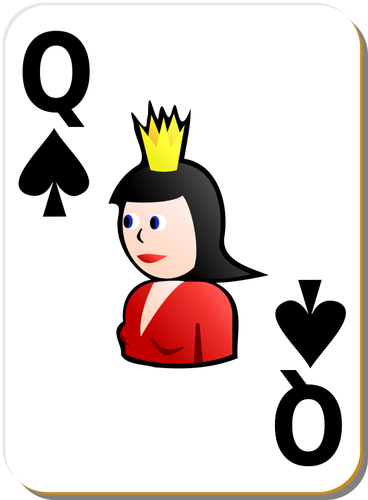 Koningin van schoppen speelkaart vector graphics