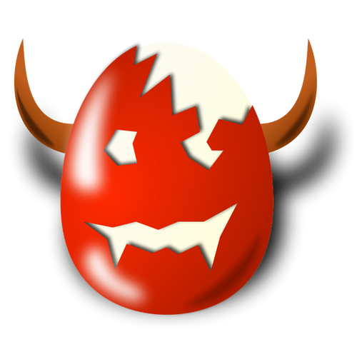 Dibujo vectorial de cáscara de huevo de Pascua malvado