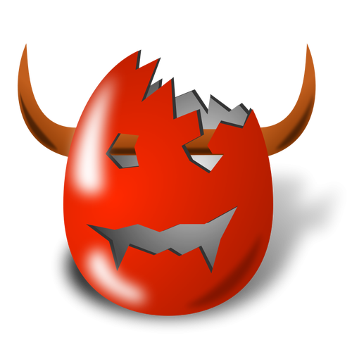 Image vectorielle de diable Pâques oeuf coque