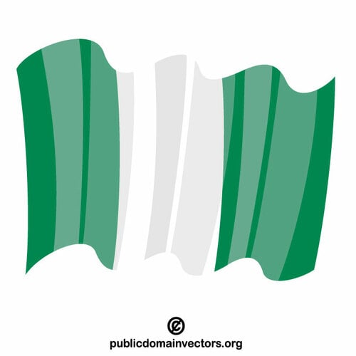 Bandera nigeriana ondeando