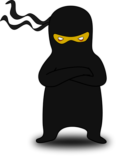 Ilustração em vetor de ninja preto spermatosoid
