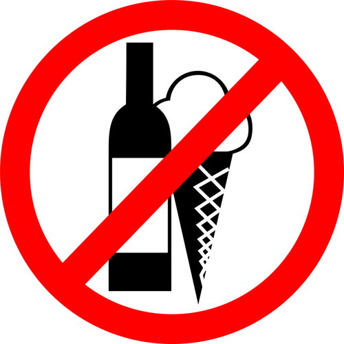 "لا مشروبات، لا آيس كريم" علامة صورة ناقلات