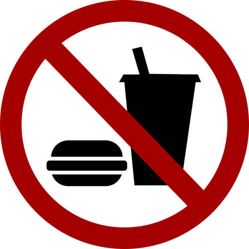 Geen eten en drinken vector teken afbeelding