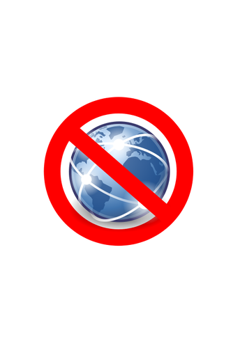 Tidak ada Global Internet vektor Icon