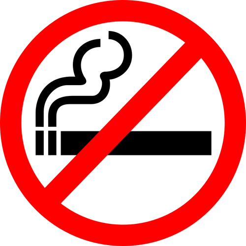 矢量图像的吸烟禁止标志标签