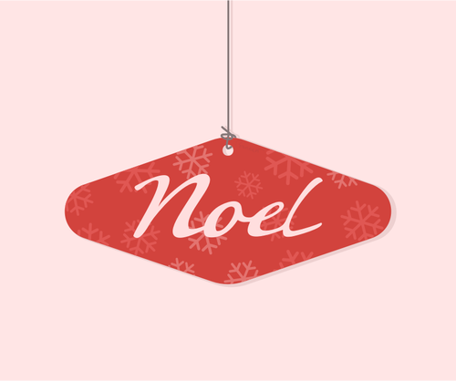 Noel のクリスマスの正方形の飾りのベクトル描画