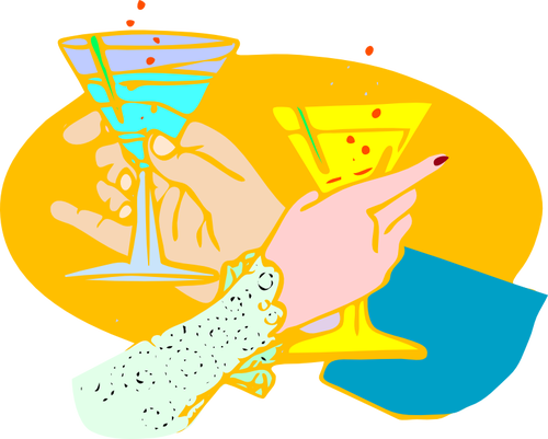 Cocktail party toast vector image