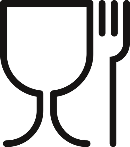 Verre et fourchette sign vector image
