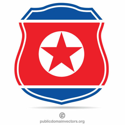 Severní Korea vlajka štít