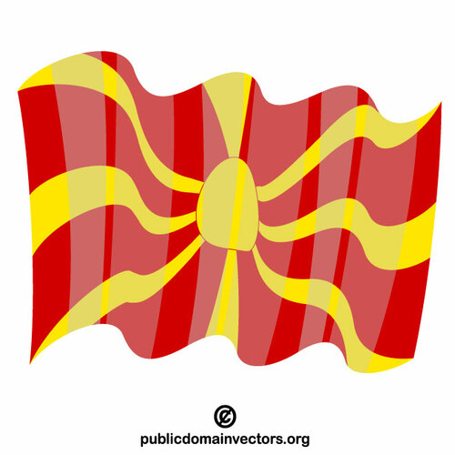 Nord-Makedonia vifter med flagg