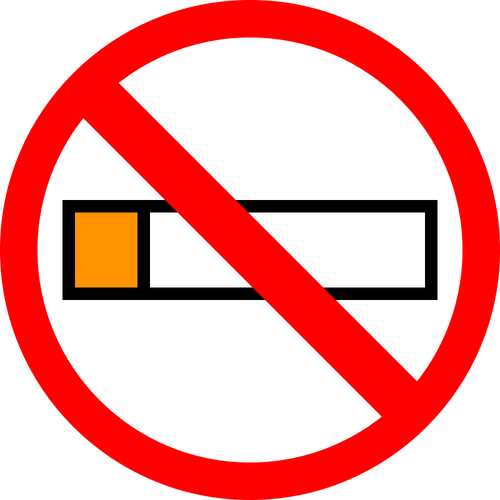Vektoripiirustus tupakointikiellon symbolista