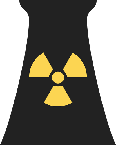 Clip-art vetor de sinal de uma chaminé de usina nuclear