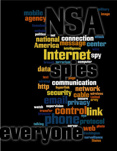 NSA spia tutti vettoriale illustrazione