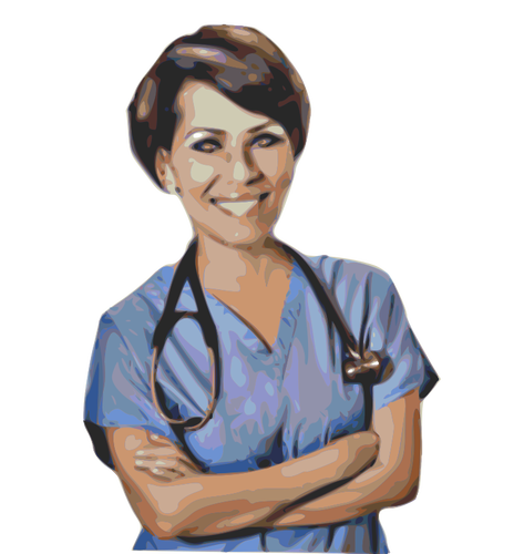 Dibujo vectorial de enfermera médica