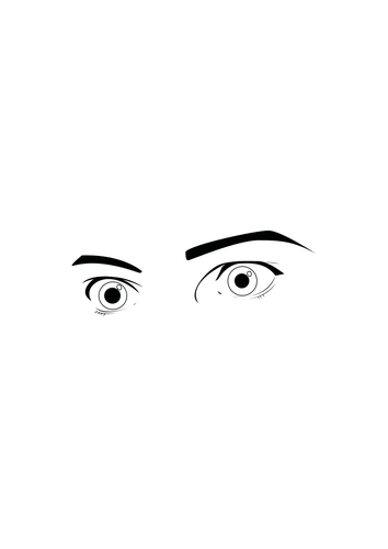 Vektor-Bild überrascht menschlichen Augen schauen in schwarz und weiß