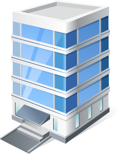 Grafica vectoriala de bloc de birouri cu patru etaje