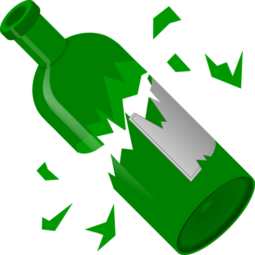 Gebroken groene fles vector afbeelding