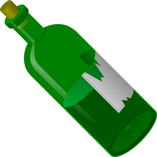 Seni klip botol hijau vektor