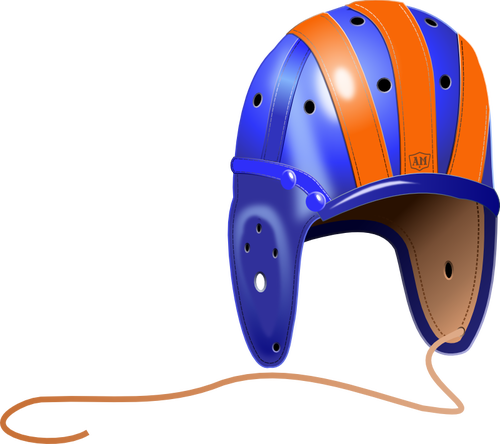 Ročníku škola rugby helmu vektorové ilustrace