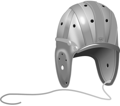 रग्बी हेलमेट ग्रेस्केल वेक्टर छवि