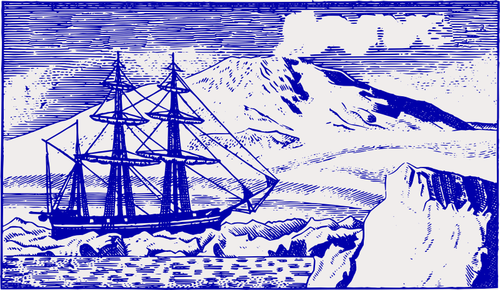 Oude schip op de Zuidpool vector afbeelding