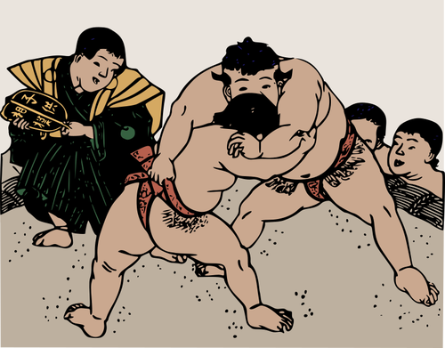 Lutadores de sumô vintage