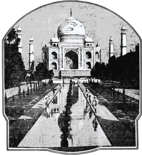 Vektori ClipArt vanha kuva Taj Mahal