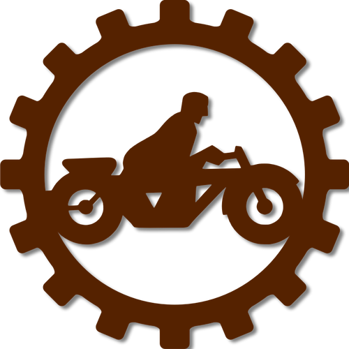 Motorsykkel rider i en gear tegn vektorgrafikken