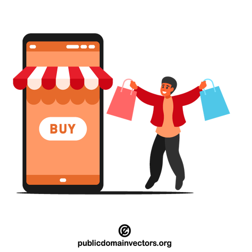 Conceptul vectorial de cumpărături online