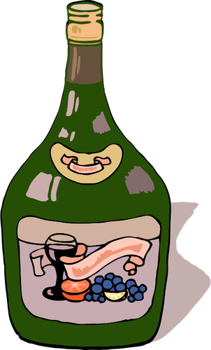 ブドウのワインのボトルのベクター画像