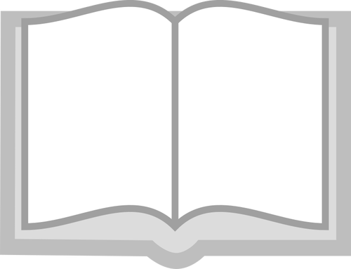 Icono de libro abierto en escala de grises