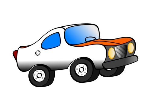 Vecteur dessin vue latérale de la voiture orange.