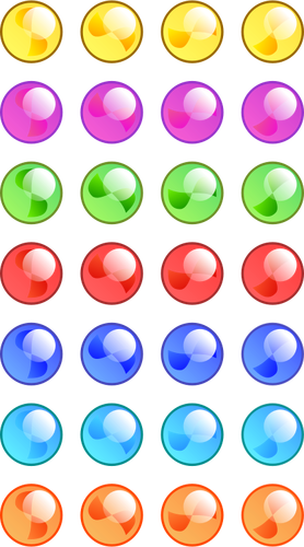 7 x 5 lesklé barevné kuličky vektorové grafiky