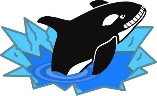 Vector afbeelding van grote orca sadistische glimlachen