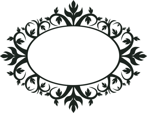 Moldura oval ornamentais vetor clip-art