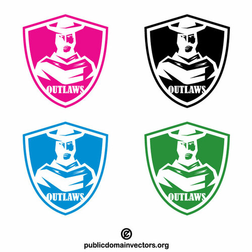 Kovboy silueti logo konsepti