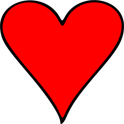 Vektor gambar diuraikan simbol bermain kartu jantung