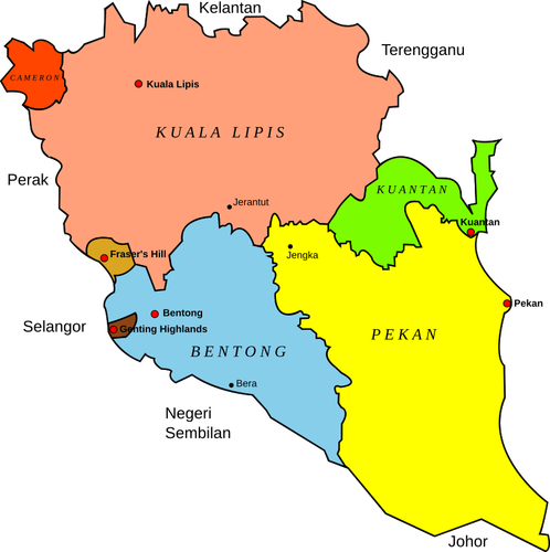 Карта Pahang, Малайзия