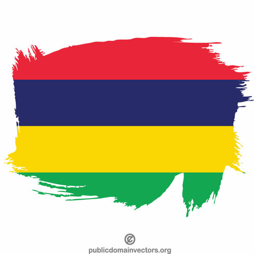 Schizzi di inchiostro bandiera Mauritius