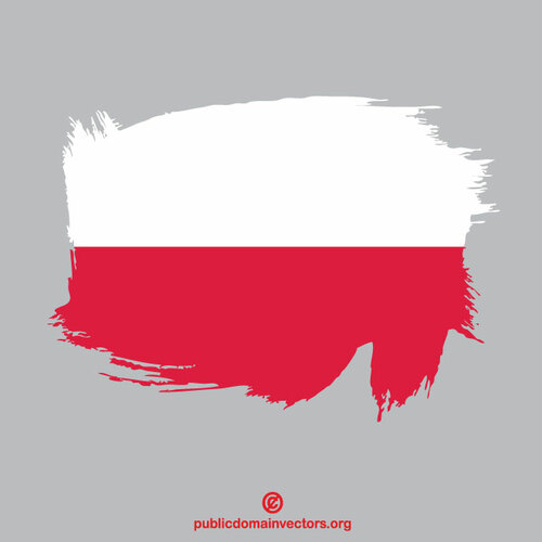 Bandera de Polonia trazo de pintura